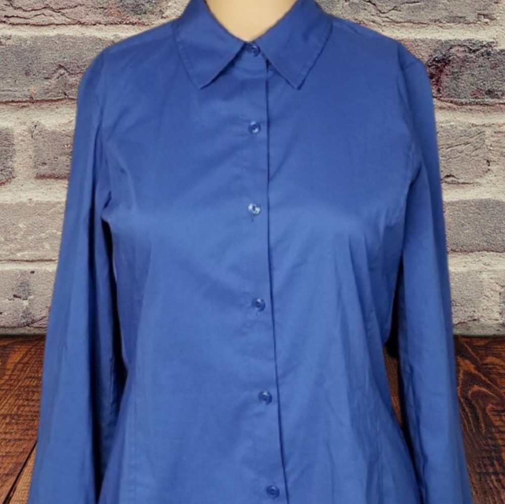 QMack Blue Long Sleeve Button Down Shirt